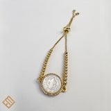 Saint Benedict with Nacar and Gold Plated Bracelet