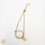 Saint Benedict with Nacar and Gold Plated Bracelet