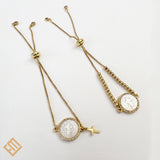 Saint Benedict with Nacar and Gold Plated Bracelet
