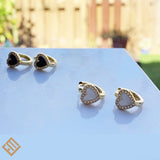 Zirconia Enamel heart hoops