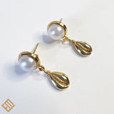 Seashell Earrings with Pearls or Gold