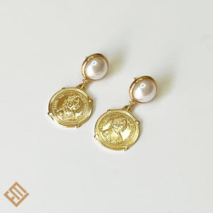 Coin & Pearl Earrings