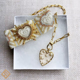 Necklace with Heart and Pearl pendant