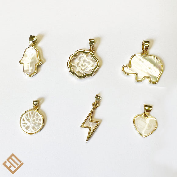 Nacar and Gold Small Pendants