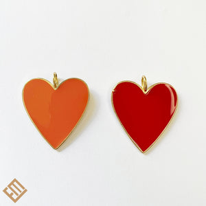 Large Heart Enamel Pendant