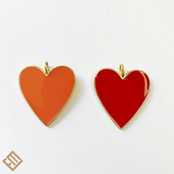 Large Heart Enamel Pendant