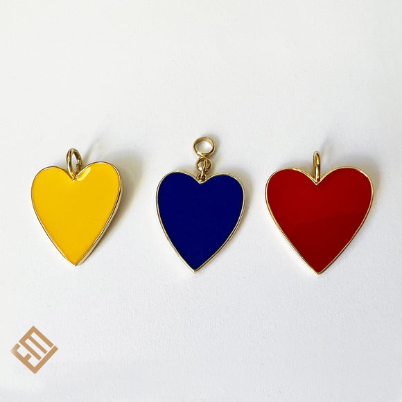 Medium Heart Enamel Pendants