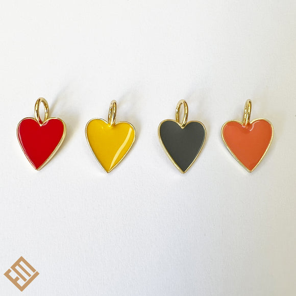 Small Heart Enamel Pendants
