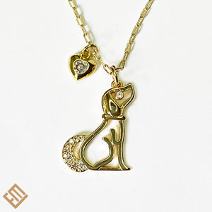 Pet and Heart Pendant Necklace