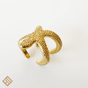 Gold Plated Starfish Ring