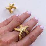 Gold Plated Starfish Ring